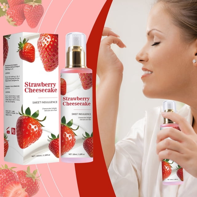 Fragancia Perfume de larga duración Bruma corporal Spray para el cabello Strawberry Cheesecake Perfume de fresa Spray corporal de larga duración Strawberry Body 100ml a essence