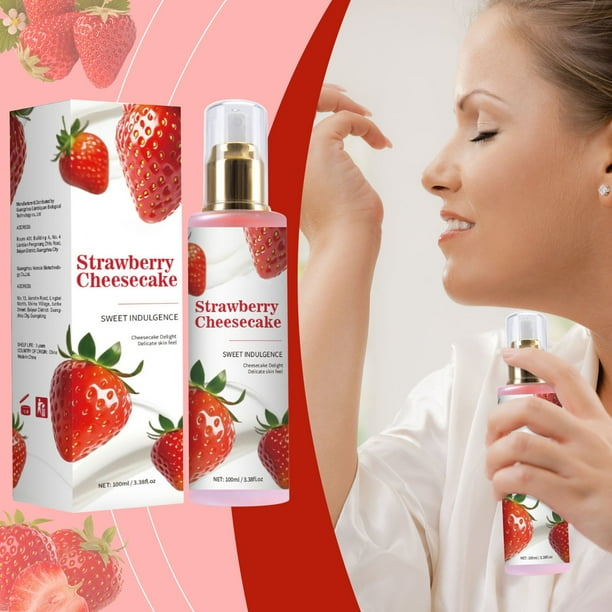 Fragancia Perfume de larga duración Bruma corporal Spray para el cabello Strawberry Cheesecake Perfume de fresa Spray corporal de larga duración Strawberry Body 100ml a essence
