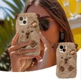 thumbnail image 2 of Mamarmot Cute Capybara Ca S E para IPhone13 Fuz Zy Fl Uffy F U R Capybara Cubierta con Peluche Plu Sh Animal Llavero Colgante Cálido Invierno Ca S E para Mujeres Niñas para IPhone15 16, 2 of 8