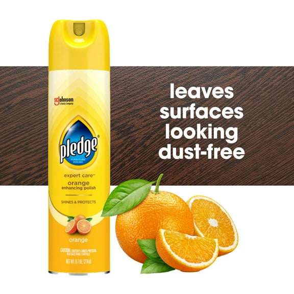 Pledge Reg; Expert Care Trade;, Wood Polish Shines and Protects, Orange Enhancing, Aerosol, 9.7 oz.