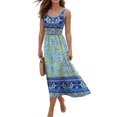 thumbnail image 3 of BRGZLK Sleeveless Dress For Women Square Neck 2026 Summer Boho Floral Maxi Dress Casual Flowy Beach Vacation Tank Long Sundresses, 3 of 7