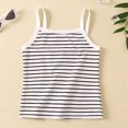 thumbnail image 2 of Little Kid Kids Toddler Baby Girls Spring Summer Sleeveless Striped Vest Clothing Western Tops for Teen Girls Sequin Top Little Girl Long Sleeve Shirt Size 6 Cool High Tops for 4-5 Years White, 2 of 4