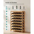 thumbnail image 2 of YYEAN 42-Bottle Wine Rack Free Standing Floor, 7-Tier Display Wine Storage Shelves with Table Top, Bamboo Wobble-Free Bottle Holder for Kitchen Bar Dining Room Living Room-Natural, 2 of 8