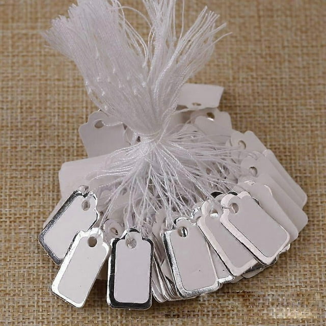 200pcs Jewelry Tags With Cotton String Blank Writable Paper Tags For Pricing Necklaces Bracelets Clothing Retail Display