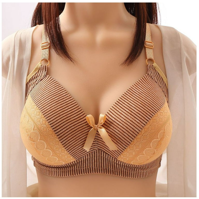 Summer Savings Clearance! 2023 TUOBARR Bras for Womens,Ladies Traceless  Comfortable No Steel Ring Vest Breathable Gathering Bra Woman Underwear  Beige 