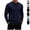 Navy, variant on FOPSUFGWFO Men's Knit Sweaters 2 in 1 Crew Neck Sweatshirts With Shirt Collar Long Sleeve Pullover Tops for Business 3XL