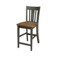 thumbnail image 4 of 36" Round Solid Wood Distressed Hickory/Stone Counter Height Table With 2 Stools, 4 of 7