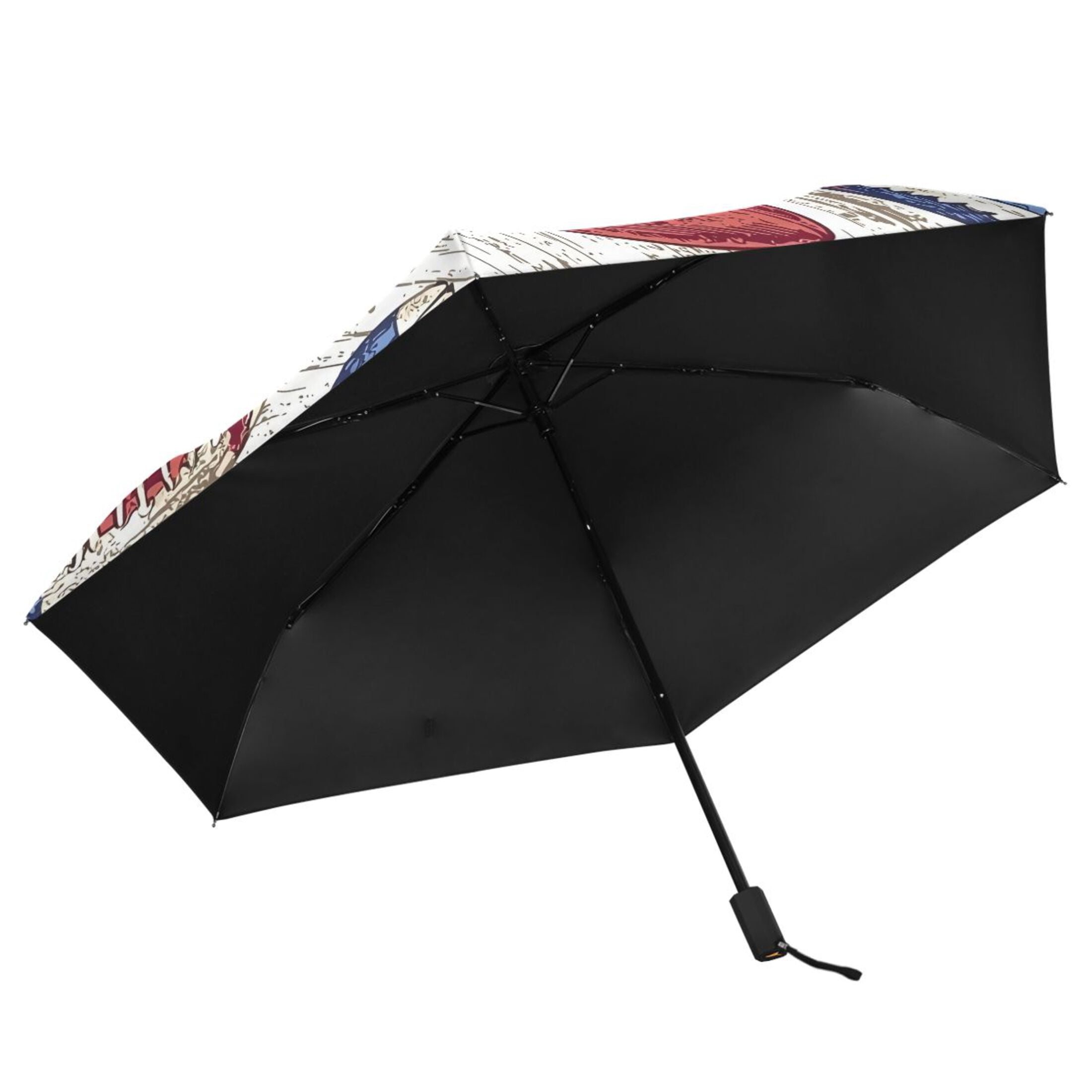 ALAZA American Rugby Football UPF 50+ Compact Folding Umbrella for Rain Travel Umbrella Packable