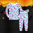 thumbnail image 2 of Girls' Pajama Sets Kids Halloween Pajamas Pumpkin Print Long Sleeve Crewneck Sleepwear Fall Girls Pjs Size 6-7 Years, 2 of 3
