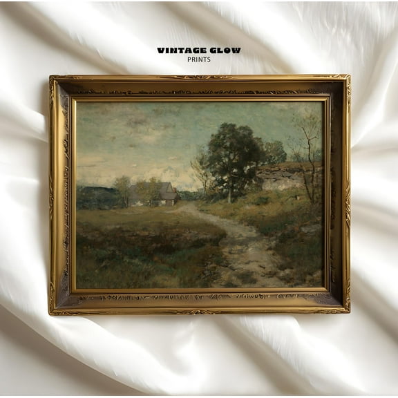 369 Prints vintage Country Landscape Print | Cozy Cottagecore Wall Art | Rustic Nature Scene | Decor | #V237, Poster Only