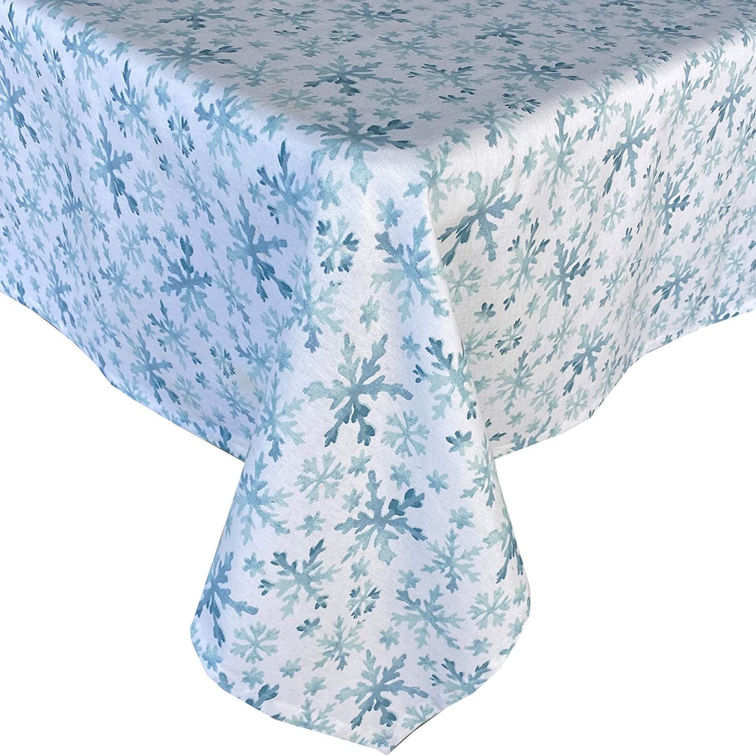 Lintex Frozen Blue Snowflakes Cotton Christmas Fabric Tablecloth Blue lintex-frozen-blue-snowflakes-cotton-christmas-fabric-tablecloth-blue