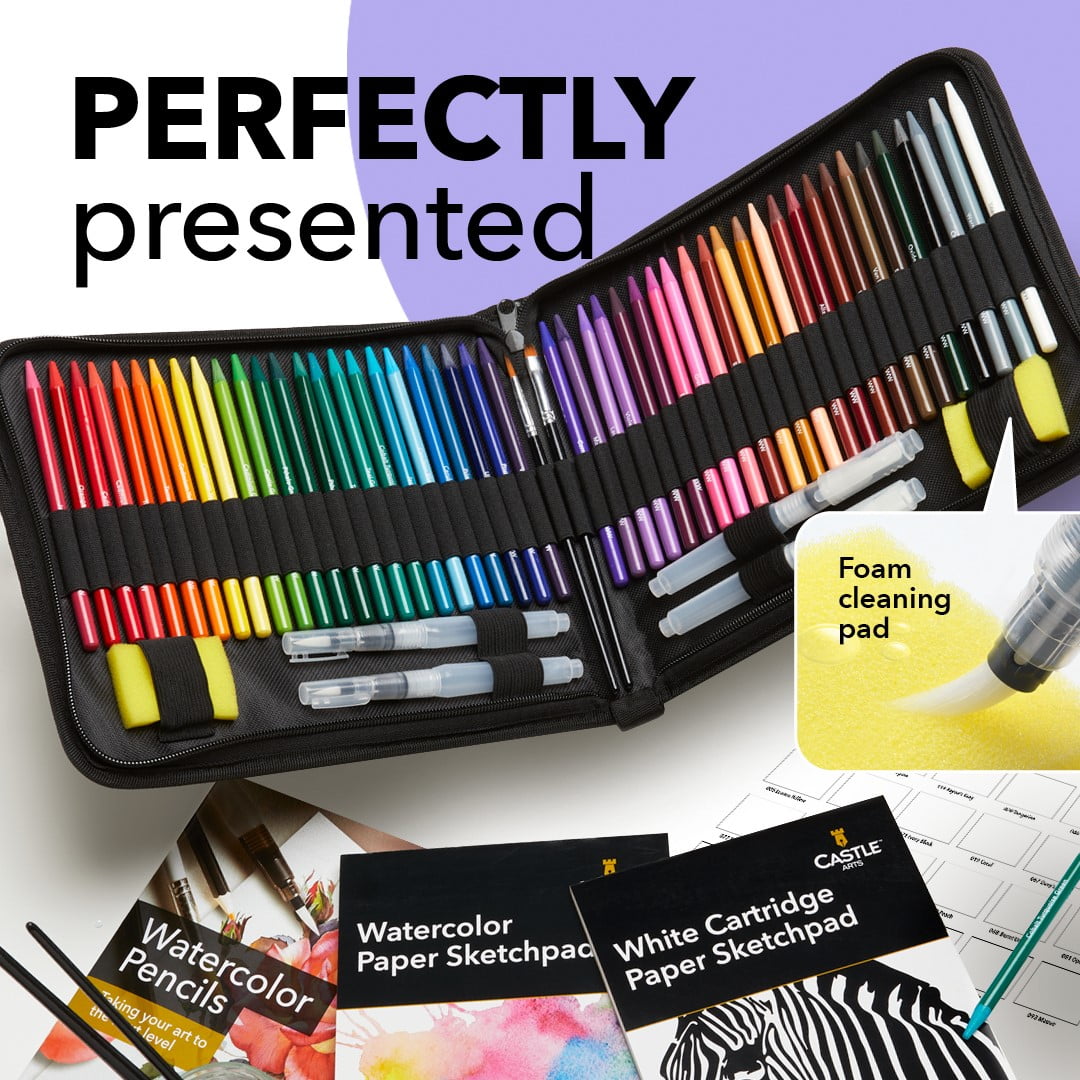 Castle Art Supplies 60 Piece Woodless Watercolor Pencils Set