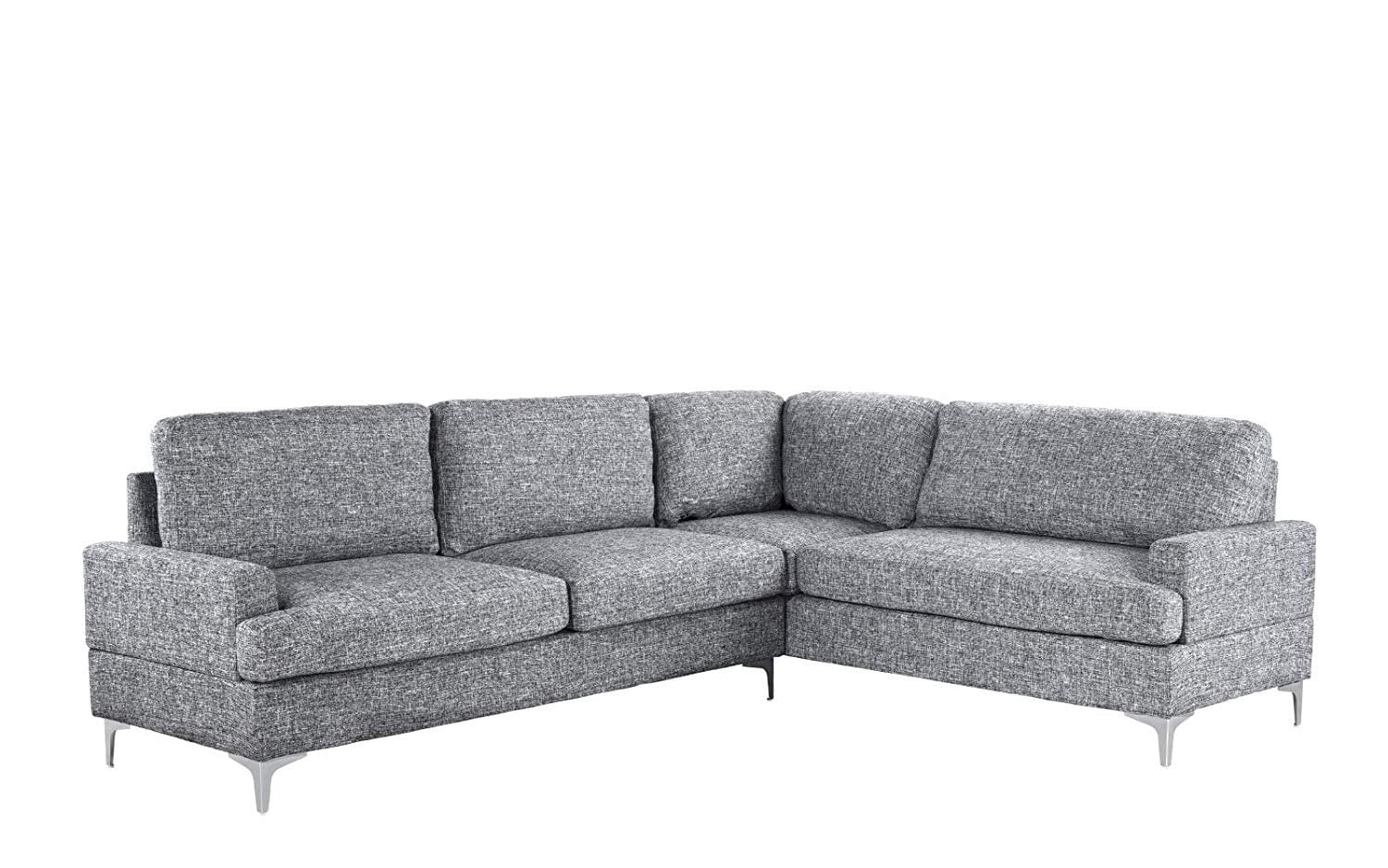 Upholstered 101 5 Inch Linen Sectional Sofa L Shape Couch Light