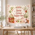 thumbnail image 5 of Home Grows Happier Here with Strawberry Basket, Cheerful Cottagecore Style for Garden Lovers, Farmhouse Wall Art, Housewarming Gift, Tapestry Wall Hanging for Kitchen and Entryway, 5 of 7