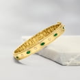 thumbnail image 5 of Ross-Simons 0.80 ct. t.w. Emerald and .26 ct. t.w. Diamond Bangle Bracelet in 18kt Gold Over Sterling, Women's, Adult, 5 of 6