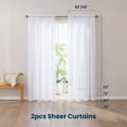 thumbnail image 3 of Sleep Zone Sheer Curtains Light Filtering Gold Edged Tufted Gentle Window Treatment Drapes for Bedroom Living Room 2 Panels, 42" x 95" Ivory White, 3 of 7