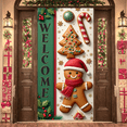thumbnail image 3 of Festive Design Christmas Holiday Banner with Gingerbread Man Winter Scene for Home Decoration Party Celebration Indoor Event, 3 of 9