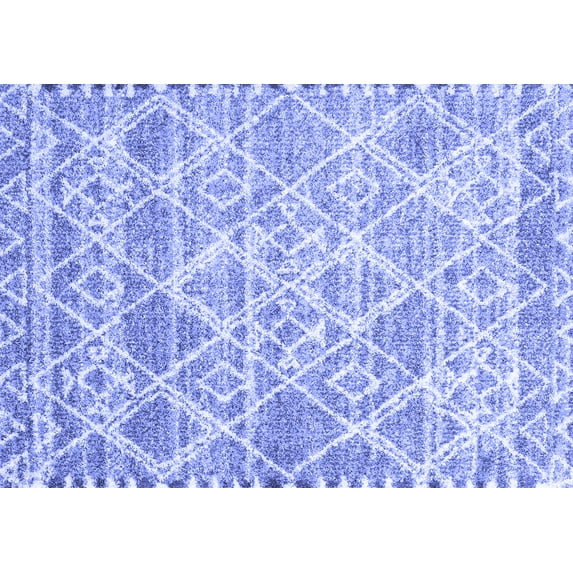 Ahgly Company Indoor Rectangle Abstract Blue Contemporary Area Rugs, 6' x 9'