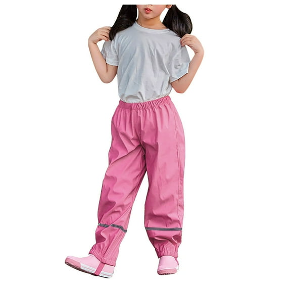 purcolt Children's Toddlers Breathable Outdoor Soft Shell Expandable Waist Warm Insulated Trousers Loose Fit Windproof Waterproof Hiking Ski Snow Rain Pants