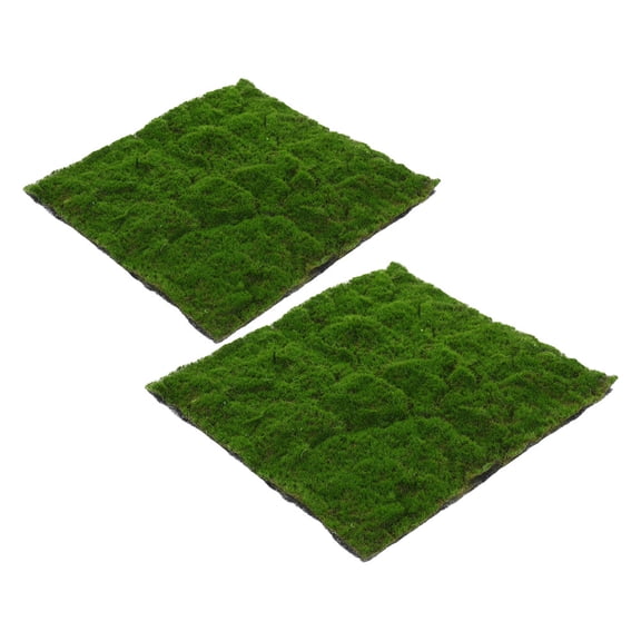 WRISTBIQUE 2-Pack Artificial Turf Grass Mats, Green Plastic Simulation Lawn for Garden, Yard, Outdoor Family and Kids Play Area