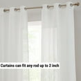 thumbnail image 3 of THD Sharrie Faux Linen Semi Sheer Light Filtering Transparent Grommet Lightweight Window Curtains Drapery Panels for Bedroom, Dining Room & Living Room, 2 Panels (37 x 96 Inch, White), 3 of 8
