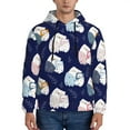thumbnail image 2 of Zufioo Mom And Baby Owls Design Fleece Comfortable Hoodie for Mens,Sweatshirt for Men,Pullover Hooded Sweatshirt for Men -Large, 2 of 5