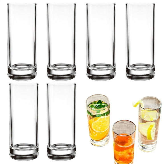 SHZONS Glass Cups 290ml Clear Kitchen Tumblers Reusable 6X Clear Reusable Shatterproof Drinkware Tumblers Dishwasher Safe For Water Iced Coffee Beer Ice Tea Wine Whiskey awesome
