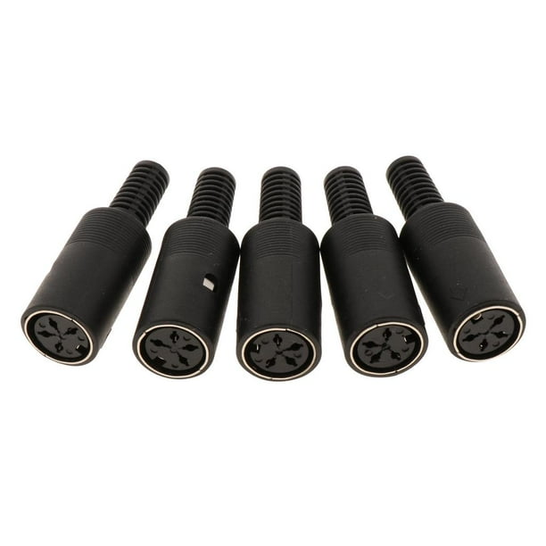 5 Pedazos de Conector de Conector de sonido de Enchufe Contactos Niquelados con Terminales de Soldadura 4 Pin
