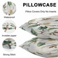 thumbnail image 5 of Throw Pillow Covers 24x24 Inch Set of 2, White Floral Waterproof Outdoor Pillow Covers, Botanical Magnolia Flower Leaves Butterfly Decorative Cushion Pillowcases for Couch, Sofa, Bed, Garden, Patio, 5 of 9