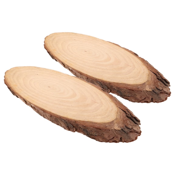 FOMIYES 2Pcs Wood Slices for Outdoor Garden Walkways Oval Decorative Wood Stepping Stones