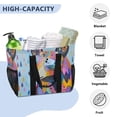 thumbnail image 5 of Large Hand-Held Storage Bag Kitchen Reusable Grocery Bags， Travel Tote Bags， Waterproof Tote，Laundry Bag，Beach Bag， Pool Bag Colorful Raindrop Bear, 5 of 8