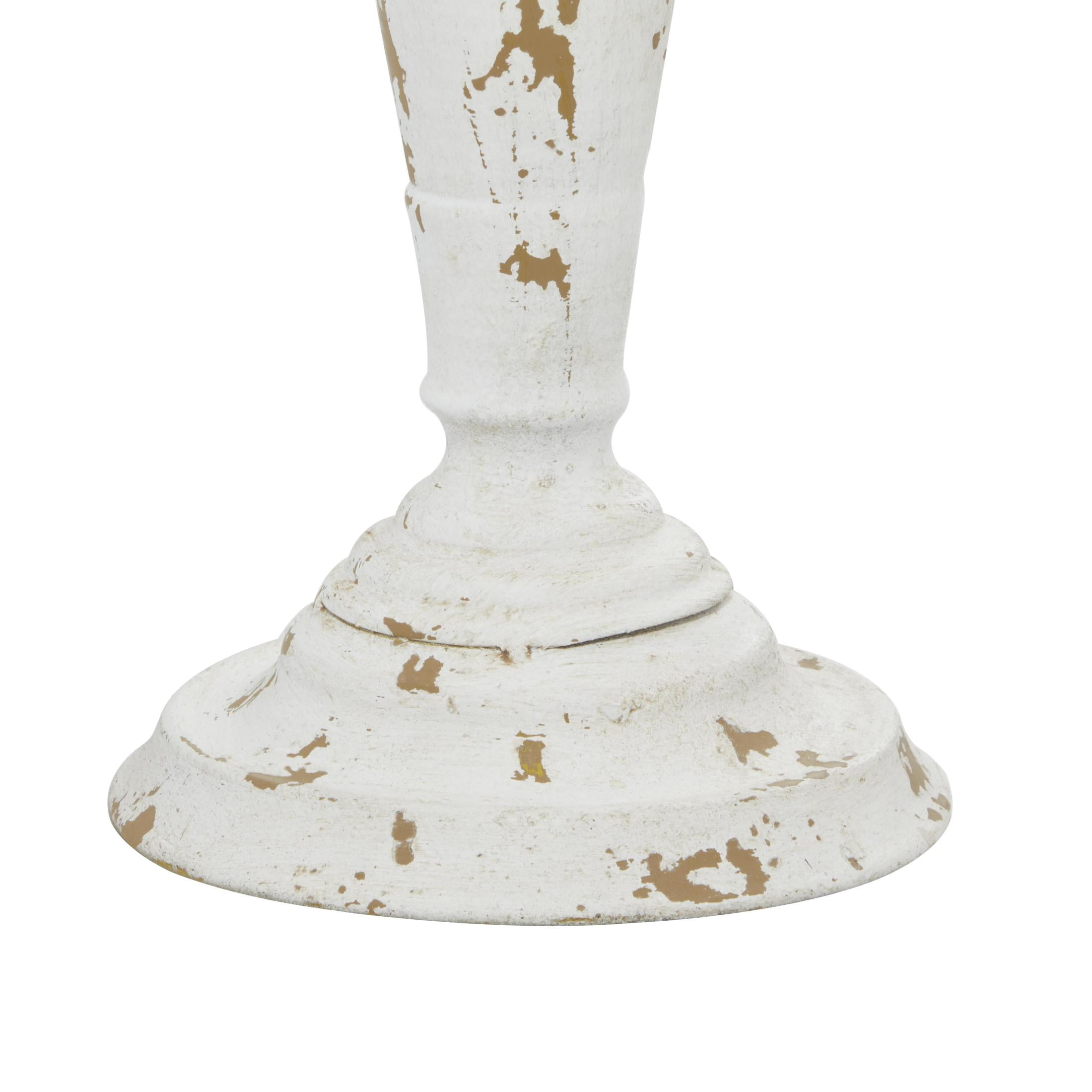 DecMode 5 Holder White Metal Scroll Candelabra