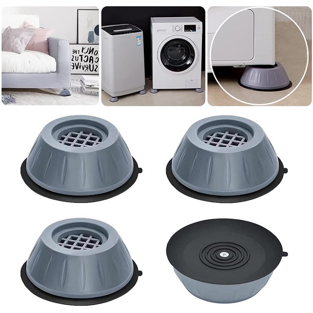4 almohadillas antivibración para lavadoras y secadoras, antivibración y ruido, antimovimiento y antivibración del soporte de la lavadora (diámetro 10cm) JAMW Sencillez