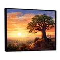 thumbnail image 2 of Designart "Sunset at Baobab Oasis" Tree Baobab Floater Framed Wall Art Print, 2 of 7