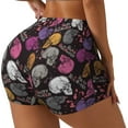 thumbnail image 2 of Kdxio Halloween Skeleton Print Workout Shorts for Women Seamless Soft Smooth Gym Yoga Scrunch Active Shorts, 2 of 9