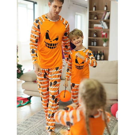 

Family Pyjamas Matching Sets Halloween Pumpkin Sleepwear for Baby Adults and Kids Holiday PJS Set