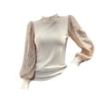 thumbnail image 1 of Suéteres Prolriy para mujer, blusas de lentejuelas brillantes, blusas de manga larga con lentejuelas, blusas elegantes para fiestas, ropa de club, suéteres para mujer, blusas para mujer, beige XL, 1 of 7