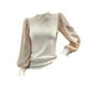 thumbnail image 1 of Suéteres Prolriy para mujer, blusas de lentejuelas brillantes, blusas de manga larga con lentejuelas, blusas elegantes para fiestas, ropa de club, suéteres para mujer, blusas para mujer, beige XL, 1 of 7