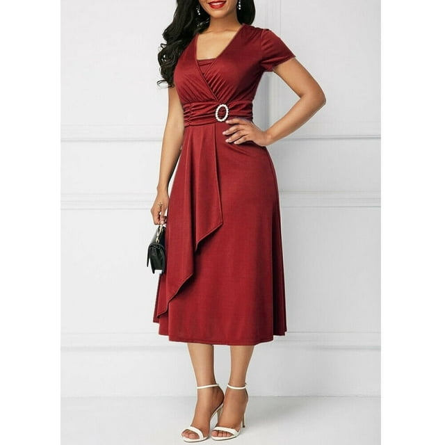 PENGXIANG Robes Longues Formelles de Cocktail, Mariage, Soirée pour Femmes Grande Taille