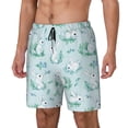thumbnail image 2 of Qekee Rabbit And Dragonfly print Mens Swim Quick Dry Stretch Swim Shorts Lining Bathing Suits Swimwear Beach Shorts with Pockets, 2 of 9