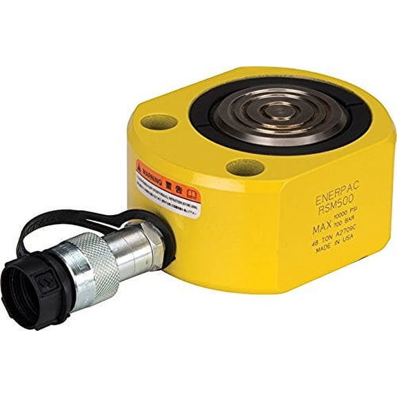 Enerpac RSM-500 Flat Jac Single-Acting Low-Height Hydraulic Cylinder with 50-Ton Capacity, Single Port, 0.63" Stroke Length
