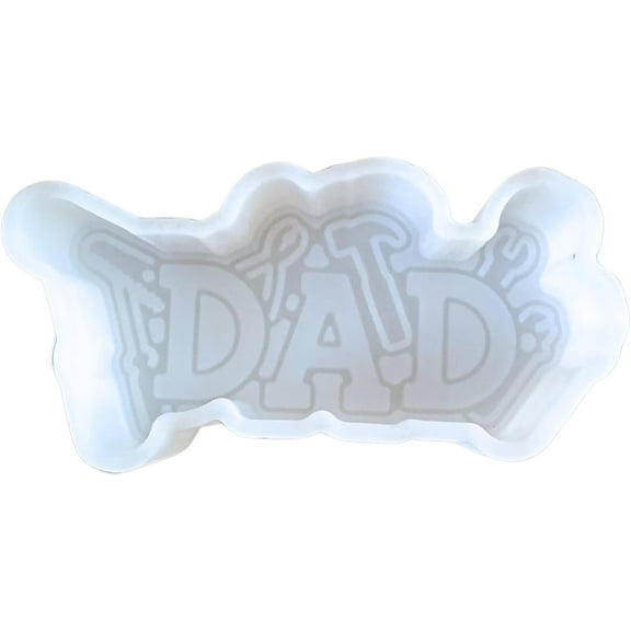 Dad with Tools Freshie Silicone Mold 1.75 x 4.5 x 0.8 Fathers Day Daddy Gift Scented Aroma Beads Supplies Resin, Car Candles, Soap Oven Safe Bake Heat Resistant to 400 F