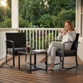 thumbnail image 6 of Homall Patio Furniture Set Outdoor Rocker All Weather PP Rocking Chair with Cushion Set of 3, Black, 6 of 7