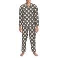thumbnail image 3 of Lsque Daisy Plaid Black Pattern Long Sleeve Pajama Set for Men - Soft 2-Piece Sleepwear and Loungewear Set with Pockets, Comfy Nightwear-XX-Large, 3 of 7