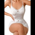 thumbnail image 2 of Conjunto de Pijama de 2 Piezas para Mujer, Sin Mangas, con Estampado Floral, Corazón y Cereza, Pantalones Cortos Informales, Ropa de Dormir , Talla M, 2 of 9