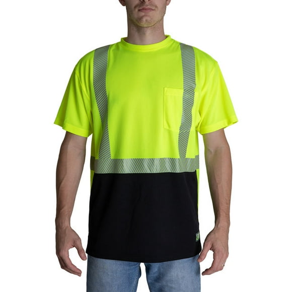 Berne HVK017 Unisex Hi-Vis Class 2 Color Blocked Pocket T-Shirt