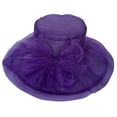 thumbnail image 3 of Outfmvch Kentucky Derby Hats for Women Wide Brim Sun Hat Vintage Hats Beach Hats for Women Bucket Hat for Women Straw Beach Hat Fascinators Hats for Women Purple One Size, 3 of 8