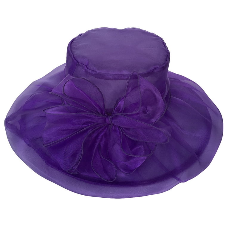 FUNUONY Women Party Church Derby Top Hats Organza Sun Visor  display picture 3