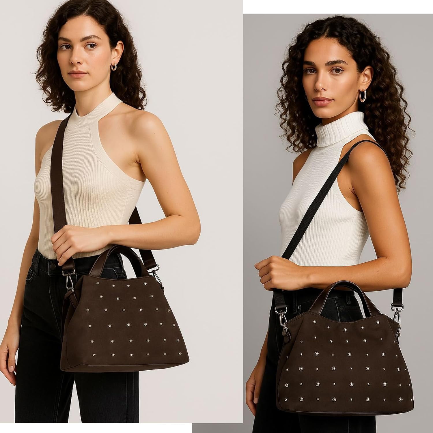 Kwuty Quilted Tote Bag for Women, Soft Puffer Bag Lightweight Trendy Crossbody Bags Purse with Long Shoulder Strap