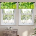thumbnail image 2 of LALILO Kitchen Curtain Valance Natural Water Aquatic Rod Pocket Window Curtain 52"x 18" Set of 2, 2 of 6
